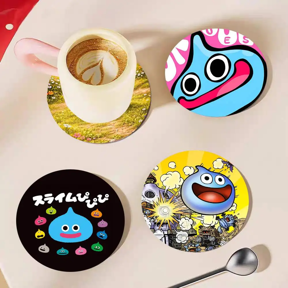 Dragon Quest Rocket Slime Round Wooden Coasters Suitable For