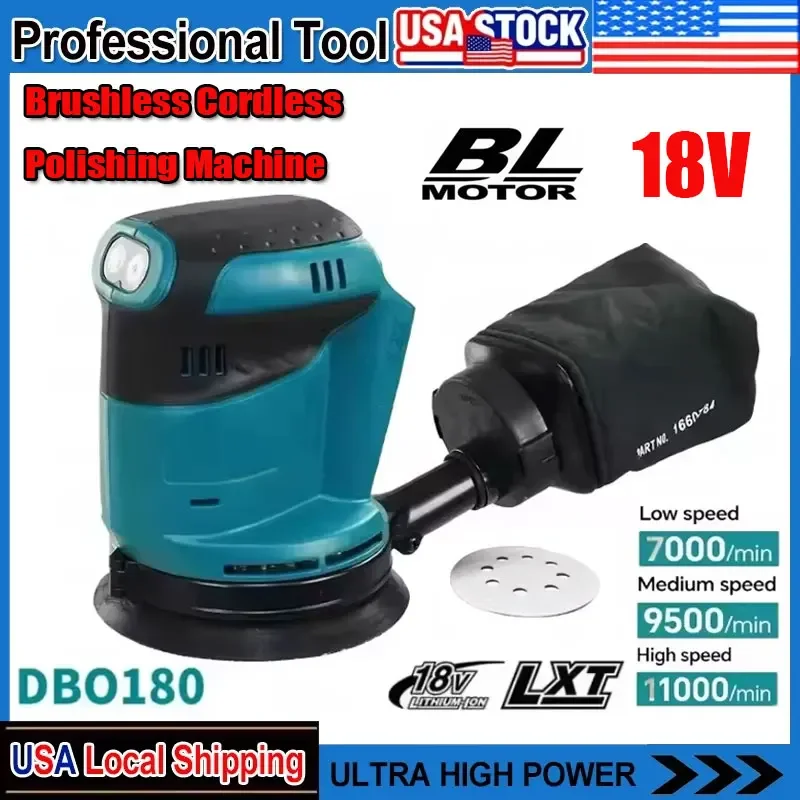 

Fit Makita DBO180Z 18V Brushless Cordless Rechargeable Disc Random Orbital Sander Woodworking Sanding Putty Polishing Bare Tool