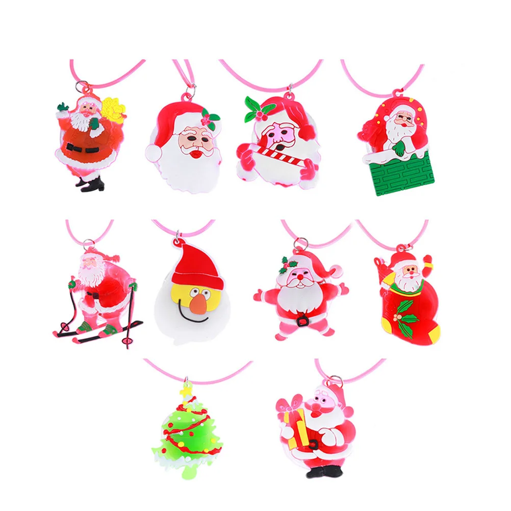 Colliers à pendentif clignotant luminescent LED, 12 pièces, confortable, léger, personnalisé, corde de Festival de noël et d'halloween