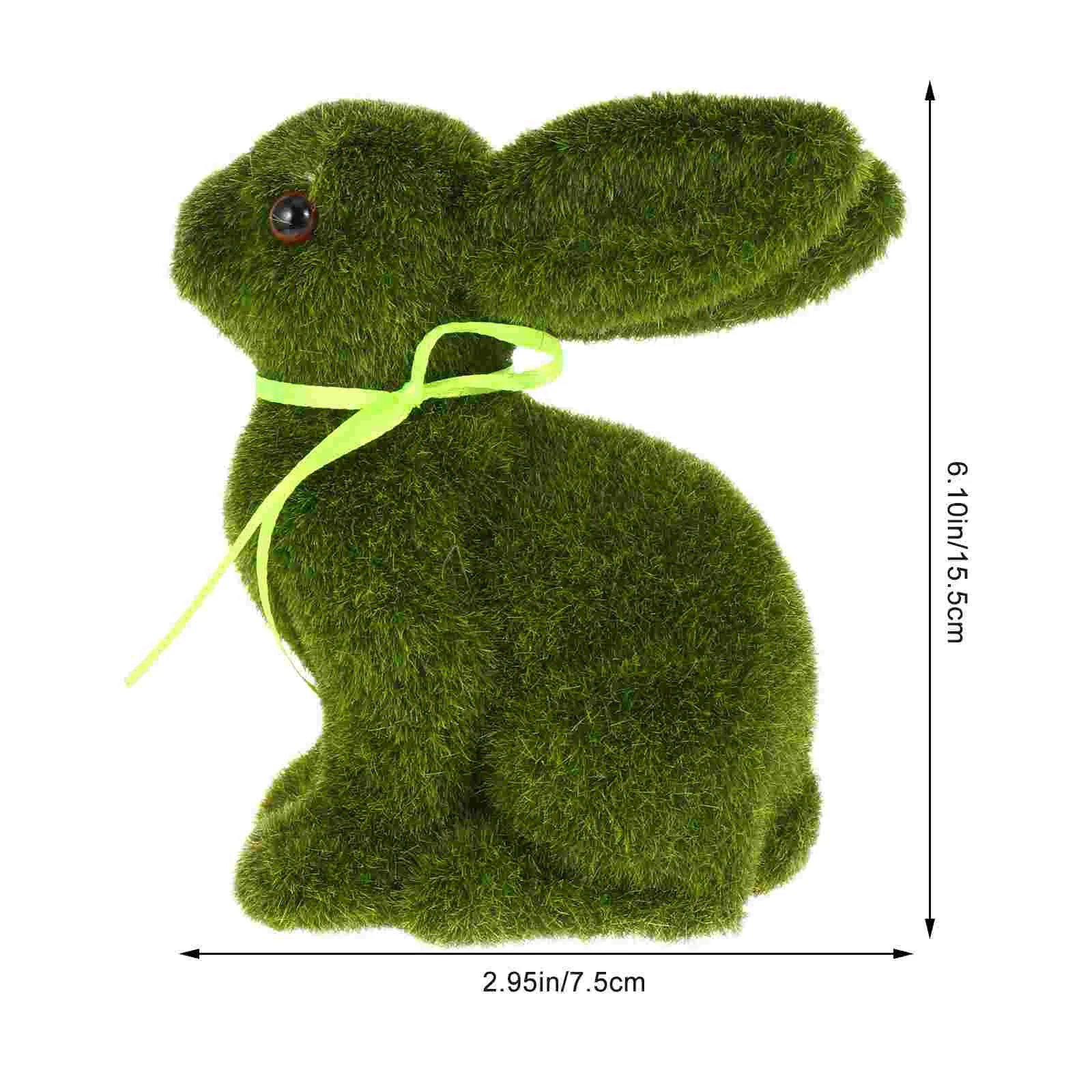Easter Bunny Moss Rabbit Decor Bunnies Eggs Flocked Table Decorations Decorative Statue Outdoor Glass Artificial Small Figurines