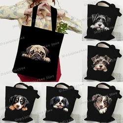 Funny Dogs Graphic Handbag For Women French Bulldog Rottweiler BoykinSpaniel Different Breed Dog Trend Animal Lover Shoulder Bag