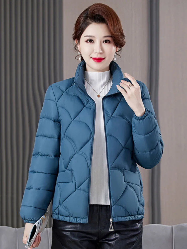 Picture 4: Fashionable Slim Fit down Cotton Jacket Short Style Women's Winter Coat Mom's Little Cotton Quilt Large Size Mid-aged And Eld...