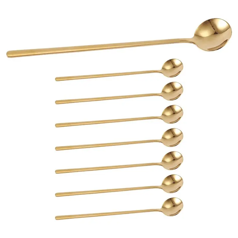 

AB46-24PCS 6.7 Inches Coffee Spoons, Stirring Spoons, Tea Spoons Long Handle, Gold Teaspoons, Gold Spoons, Ice Tea Spoons