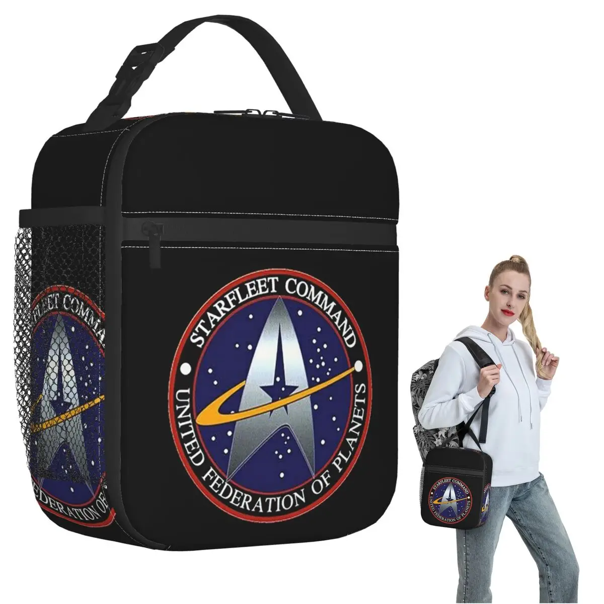 Star Treks Science Fiction TV Series Insulated Lunch Bag for Women Children Portable Food Boxes Thermal Lunch Box Tote