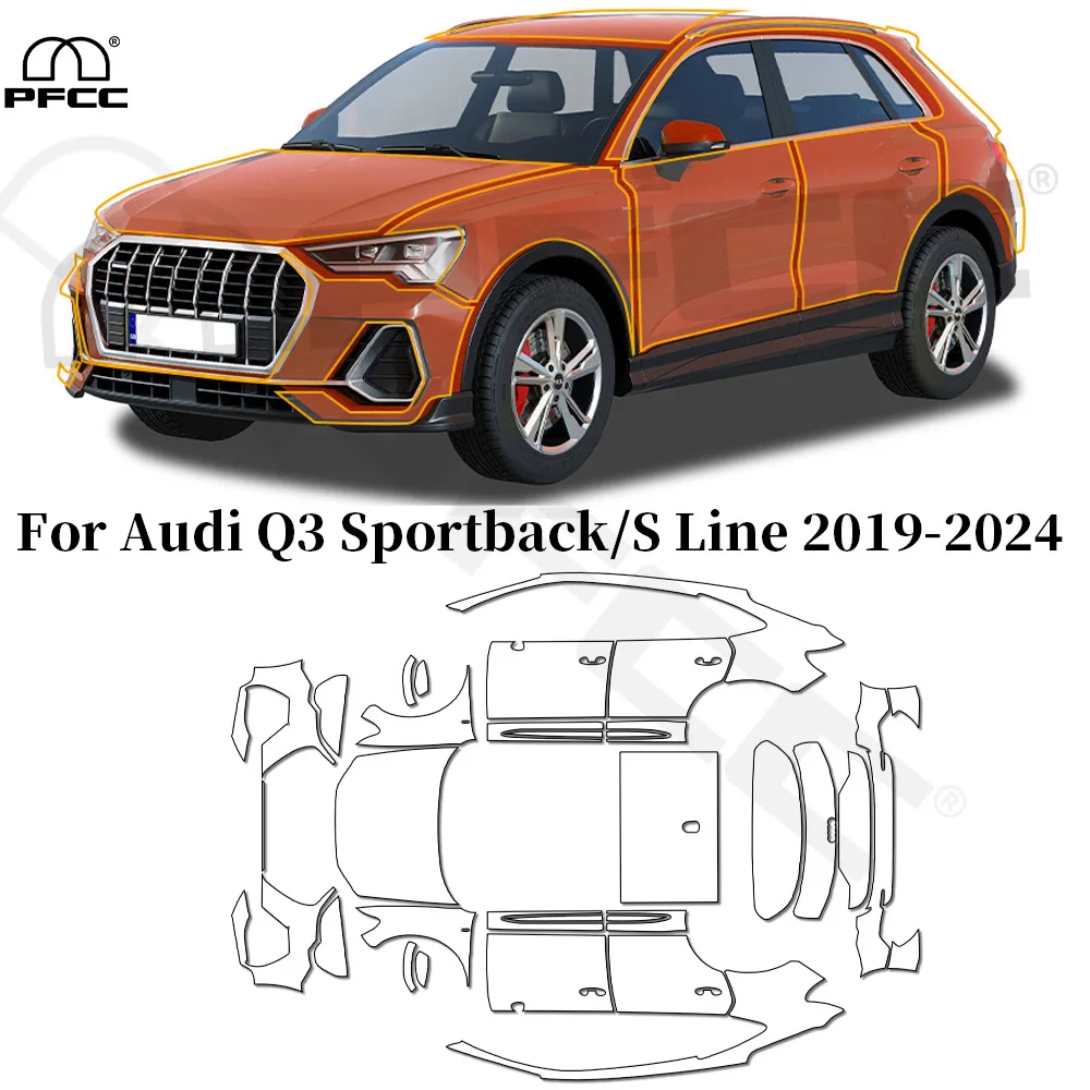 

8.5Mil TPU Paint Protection Film For Audi Q3 Sportback S Line 2019-2024 Car Body Pre-cut PPF Clear Bra Anti-Scratch Resistant