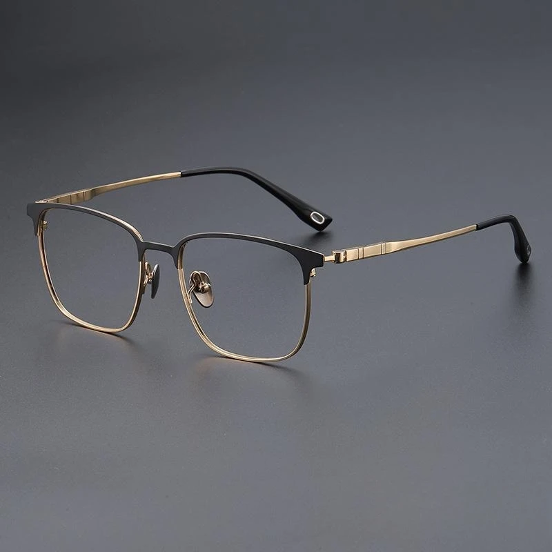 HD Big Face Comfortable Reading Eyewear For Men Retro Titanium Square Eyeglasses Medical Prescription Glasses Frame Women