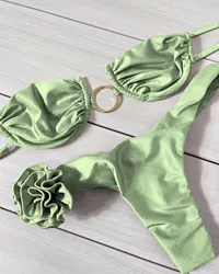 2024 sexy conjuntos de biquíni brasileiro tanga maiô feminino banho micro biquinis feminino beachwear sólido g-string fatos de banho bandeau