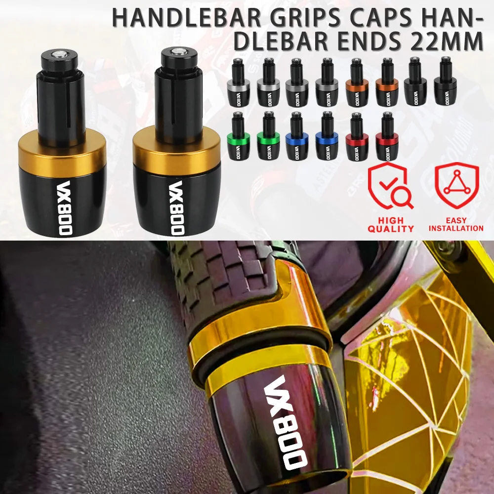 

For Suzuki VX 800 VX800 1990-1996 1995 1994 1993 1992 1991 Motorcycles Handlebar Grips Bar Ends Cap Counterweight Plug Slide 7/8
