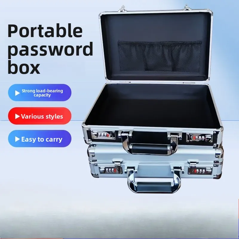 Portable Password Luggage Aluminum Alloy Tools Storage Box Hardware Document Tools