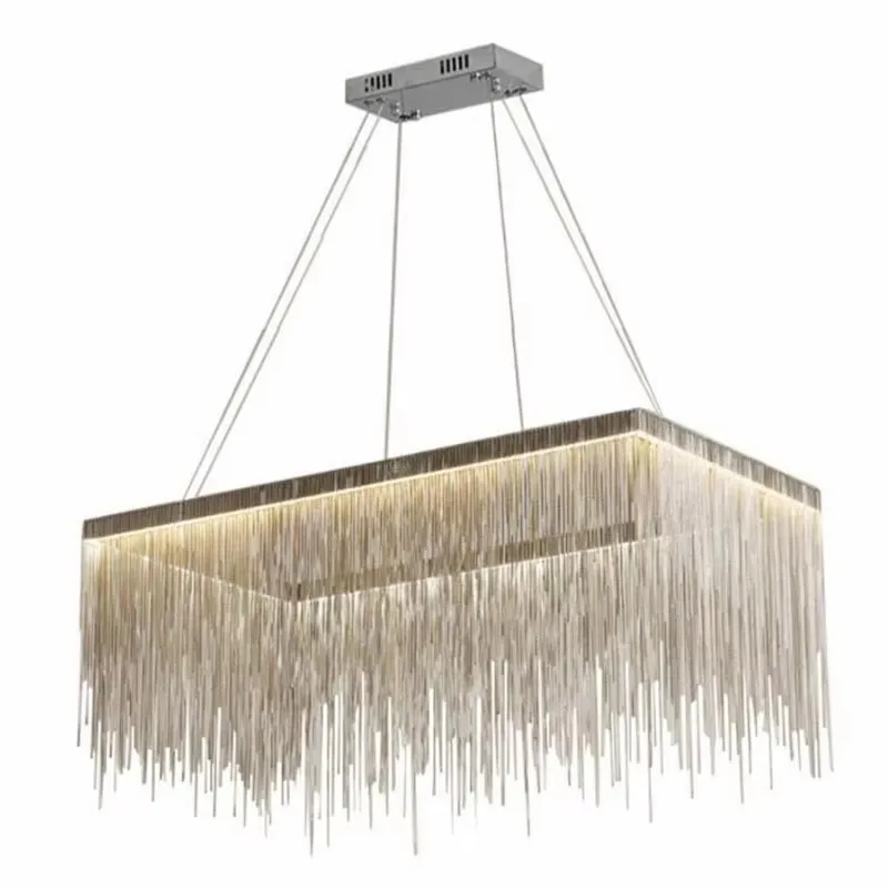 

Remote Modern LED Tassel Pendant Chandelier Lights Nordic Luxury Hotel Chain Lamp Ceiling Chandeliers Living Lighting