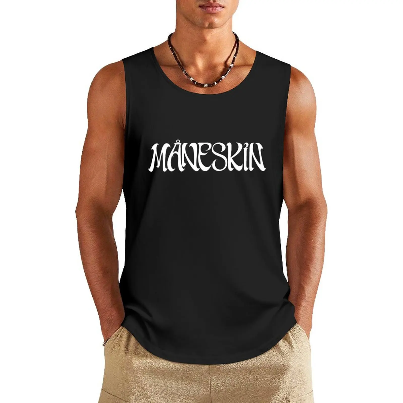 Maneskin group logo M?neskin Tank Top Sleeveless T-shirt man vest summer clothes men 2024