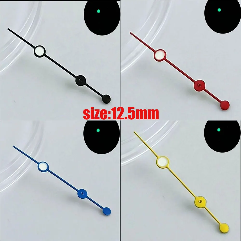 12.5mm watch hands second hand green luminous display for NH series 34 35 36 movement  yellow orange green watch parts