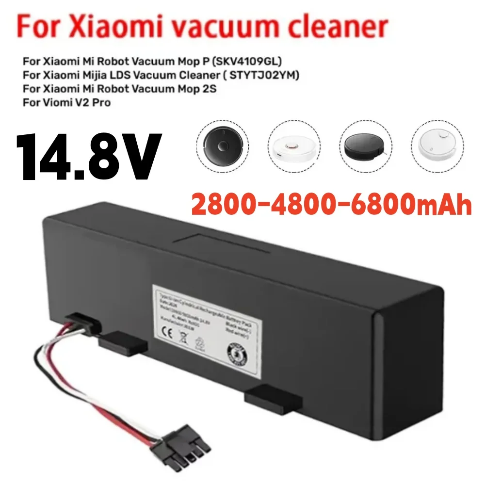 

18650 14.8V 12800mAh Sweeper Battery for Xiaomi Mijia Mi Robot Vacuum-Mop P Sweeping Mopping Robot STYTJ02YM Li-ion Battery