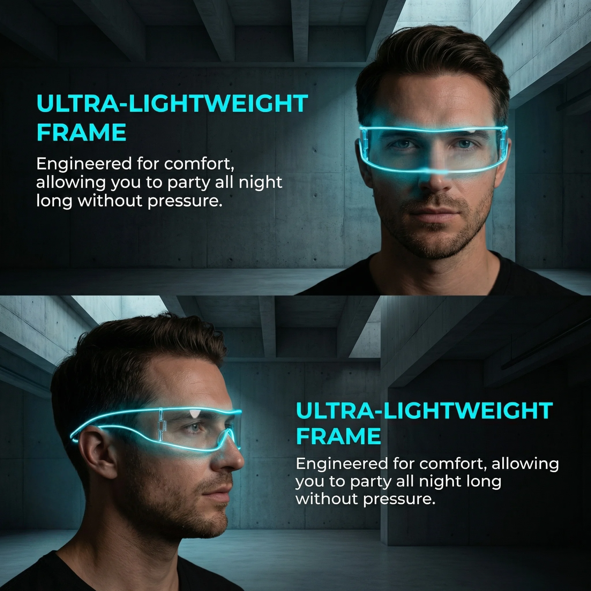 Wireless LED Luminous Glasses, Party Performance Props