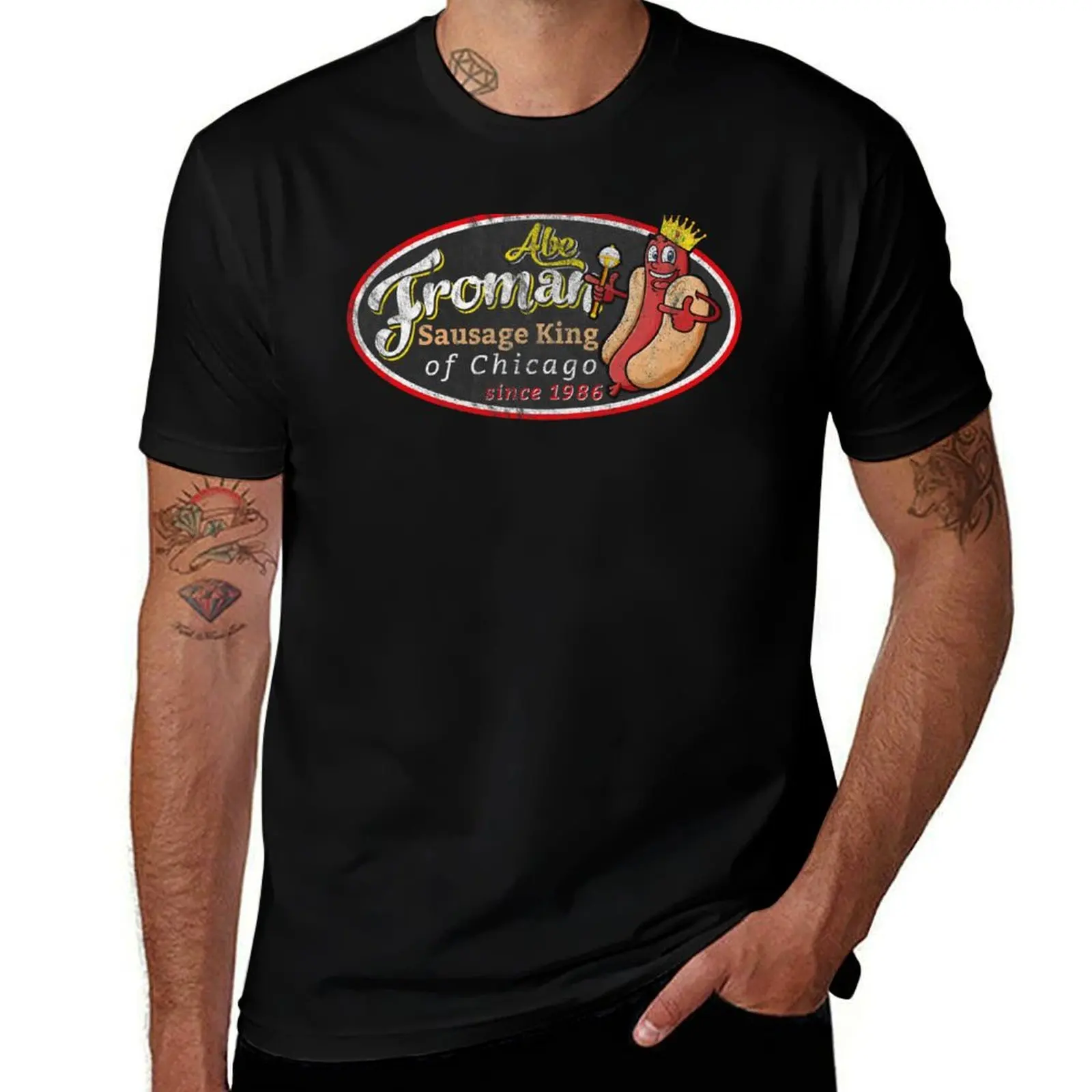 Abe Froman Sausage King Worn Oval T-Shirt Quick Dry Fishing T-Shirt