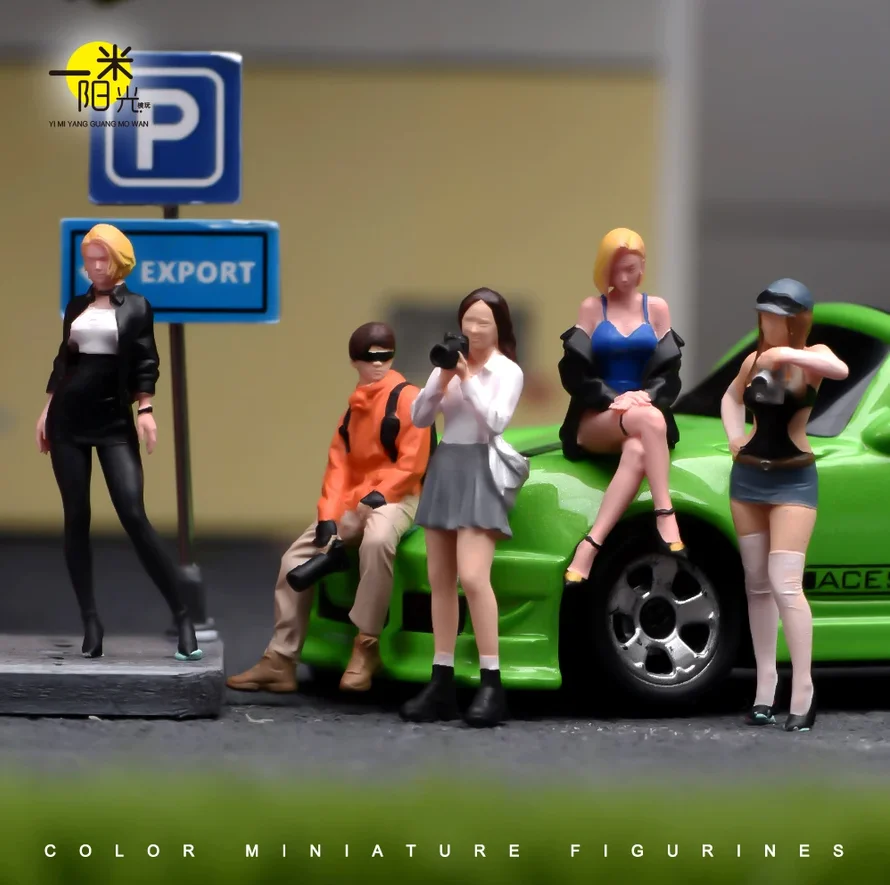 Painted Miniature 1/87 1/64 1/43 1/24 1/18 Beautiful Photographers Female Male Figure Model 3D Mini Doll Props Display