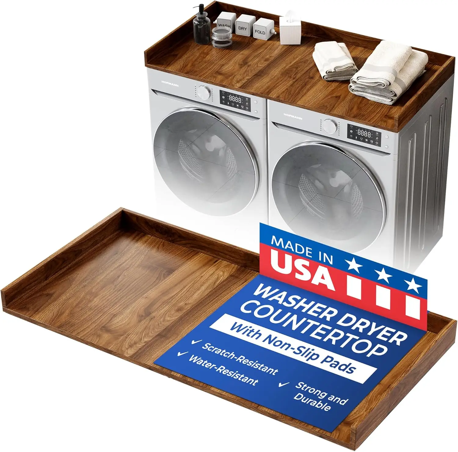 

Non-Slip Washer Dryer Countertop Cover, Made in USA, Laminate Finish for Laundry Room, Standard Size 27.5" x 54"