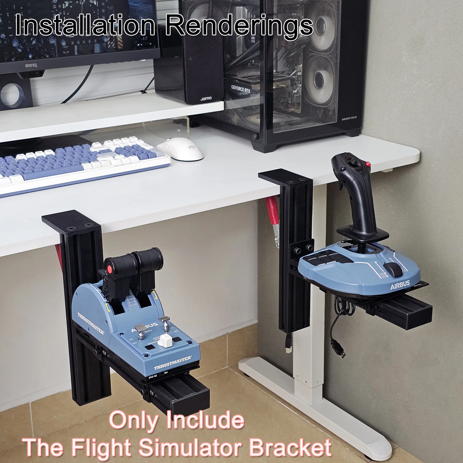 Flugsimulator Joystick THROTTLE STICK Desktop-Montagehalterung für Logitech X56 X55 X52 Thrustmaster T16000M TCA VKB WINWING – Detail 19