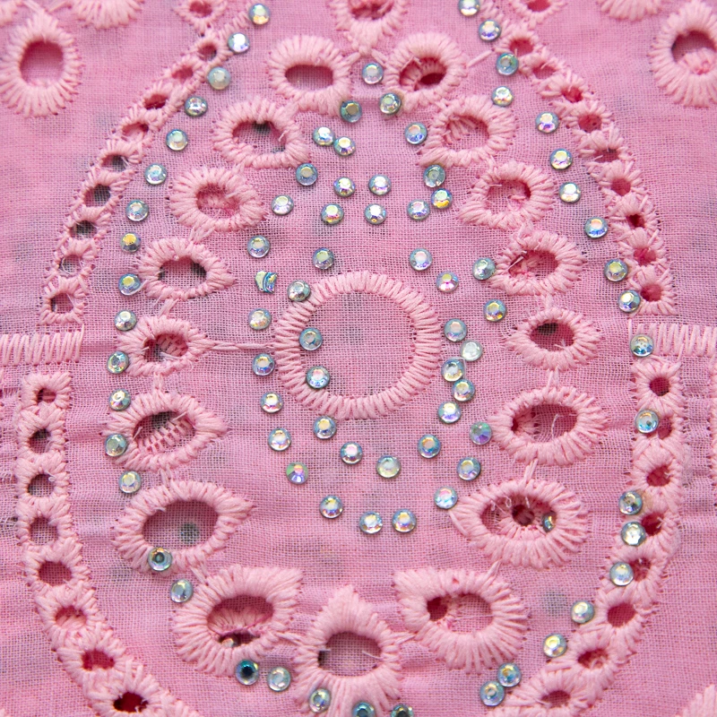 2024 High Quality Swiss Voile Cotton Lace Fabric For Women Wedding Elegant Party Dress Egyptian Cotton Lace with Sequins TY3850