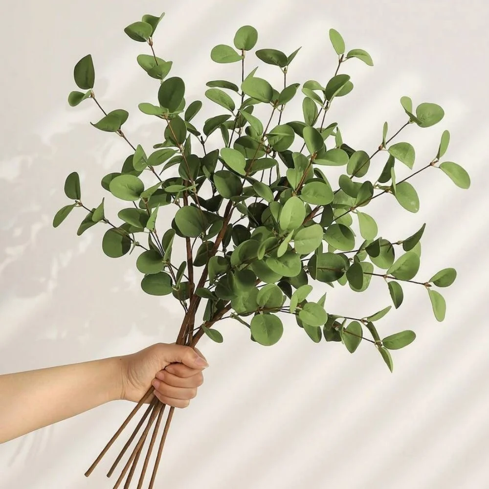 1/3/5 Stück Eukalyptusblätter, künstliche Blumen, Blumenstrauß, künstliche Pflanze für Zuhause, Raumdekoration, Garten, Hochzeitsdekoration, DIY-Vasendekoration
