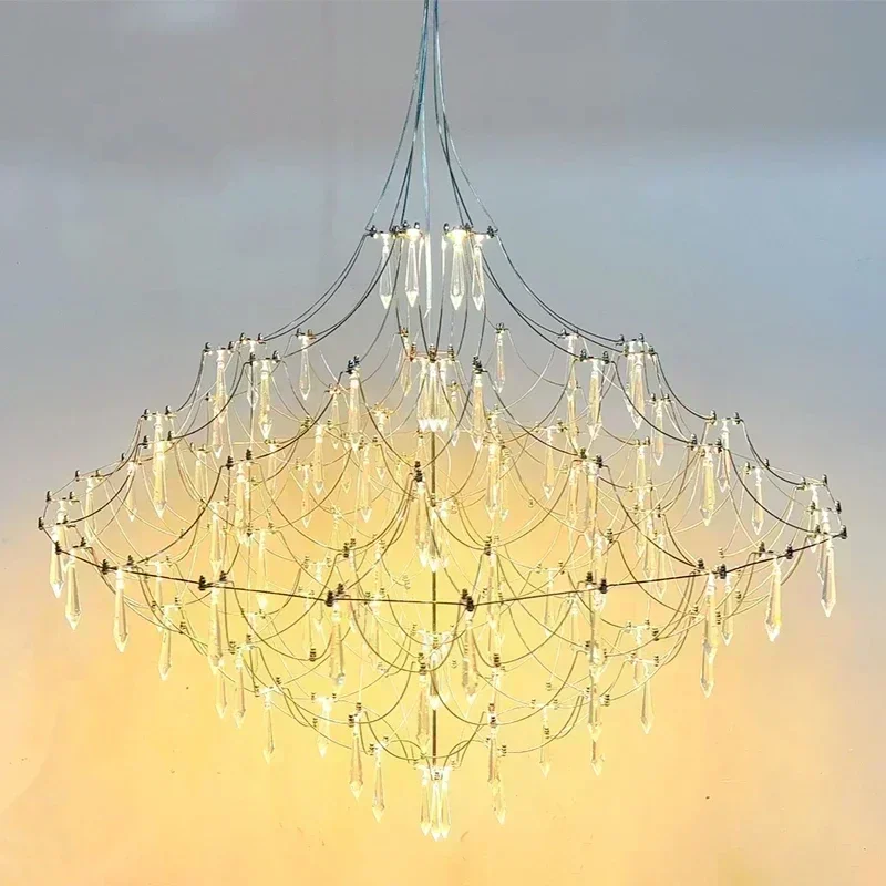 New Light Cube Gypsy Firefly Crystal Chandelier Advanced Sense Empty Living Room Light