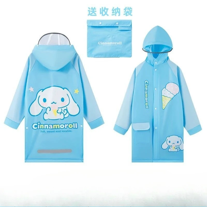معطف واق من المطر مخصص لفيلم هالو كيتي سينامورول للفتيات عالي الجودة طويل بغطاء للرأس ومقاوم للماء