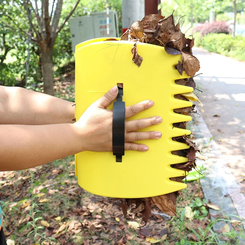 1 Pair Of Leaf Scoop, Hand Rakes For Lawn And Garden Cleanup For Yard Cleaning Leaf Cleaning ,Yellow Easy To Use