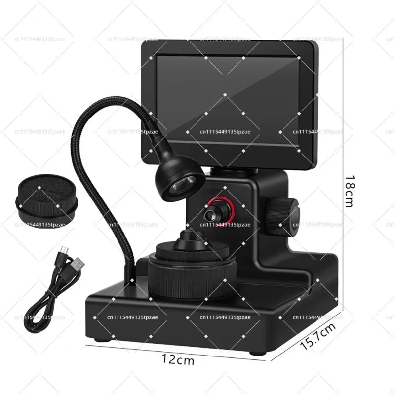 Upgraded 1500X Magnification Gem Inspection Unit 4.3 Inch HD Display With Fill Light For Gemstone Code Observation