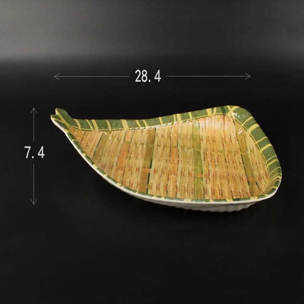 1Pcs High Quality Melamine Bamboo Look Serving Plate Creative Woven Design for Parties Weddings Banquets Housewarming Gifts Dish