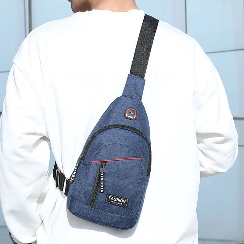 Men Fashion Multifunction Shoulder Bag Crossbody Bag On Shoulder Travel Sling Bag Pack Messenger Pack Chest Bag For Male