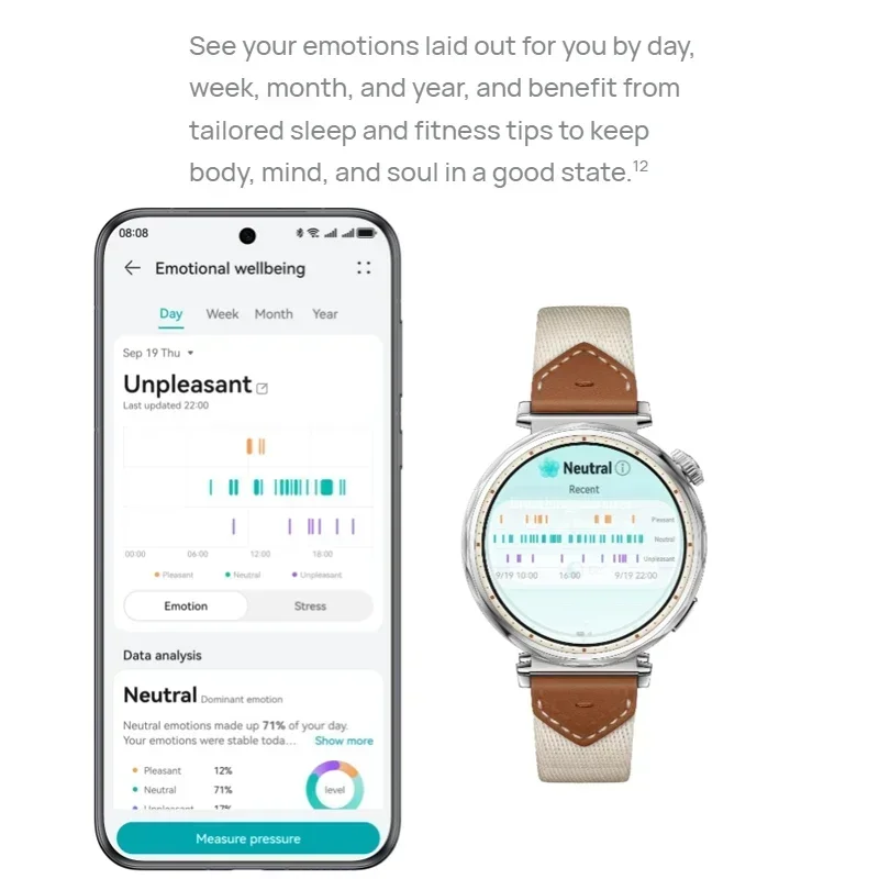 Huawei WATCH GT 5 Smart Watch 1.43 Inches AMOLED Color Screen Fitness Tracker Health Monitor Sport Watch 2-Week Battery Life