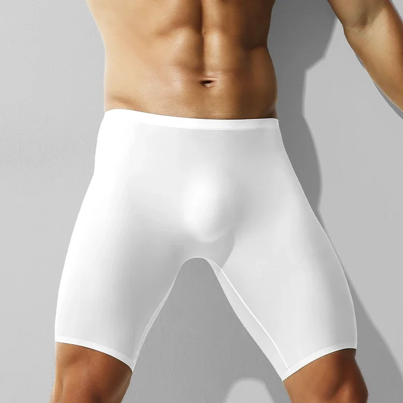 

5PCSMмужское нижнее белье из ледяного шелка, спортивные мужские летние тонкие четырехугольные брюки, удлиненные ноги с защитой от натирания, бесшовные быстросохнущие для бега f