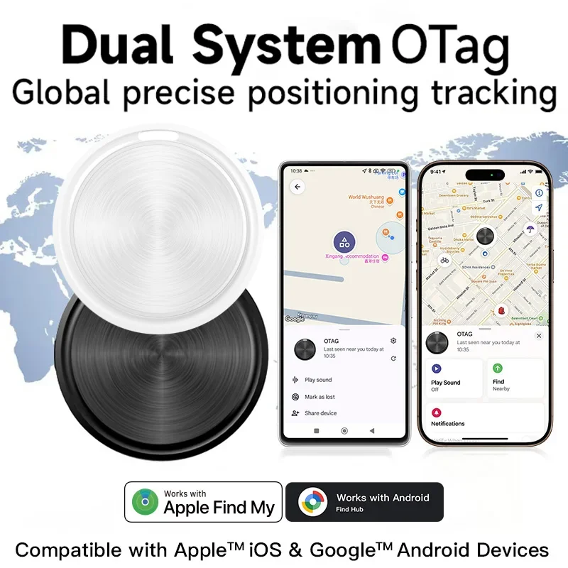 Bluetooth-трекер местоположения для Ios и Android — приложение Find My Device, двойная система, мини-поиск потерянных предметов, смарт-тег для ключей, кошелек для домашних животных