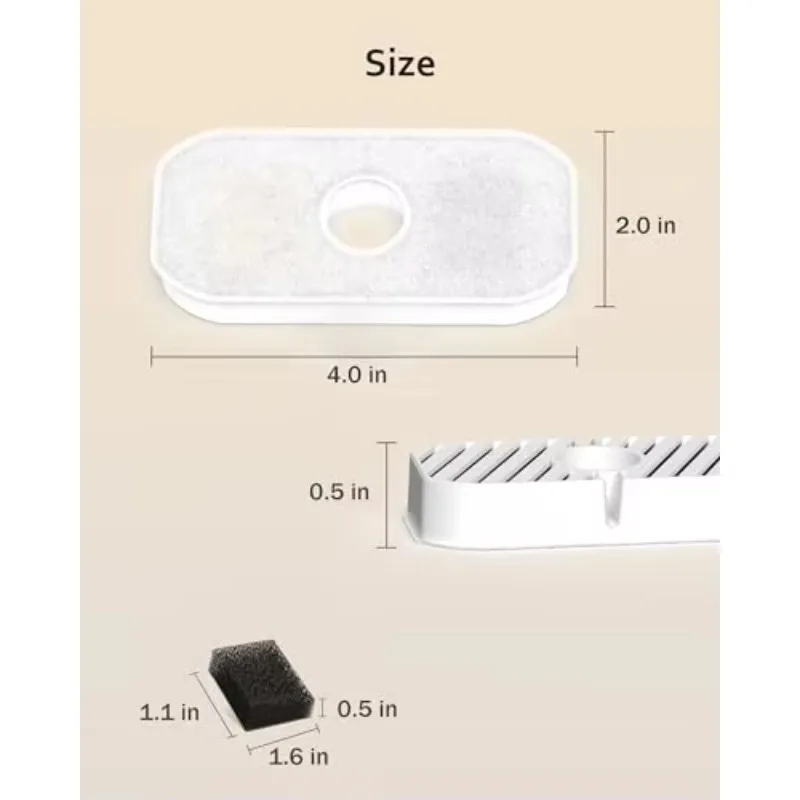Imagen 5: 4 Filtros de Repuesto para Bebedero Automático Inalámbrico para Gatos de 2.8L/95oz