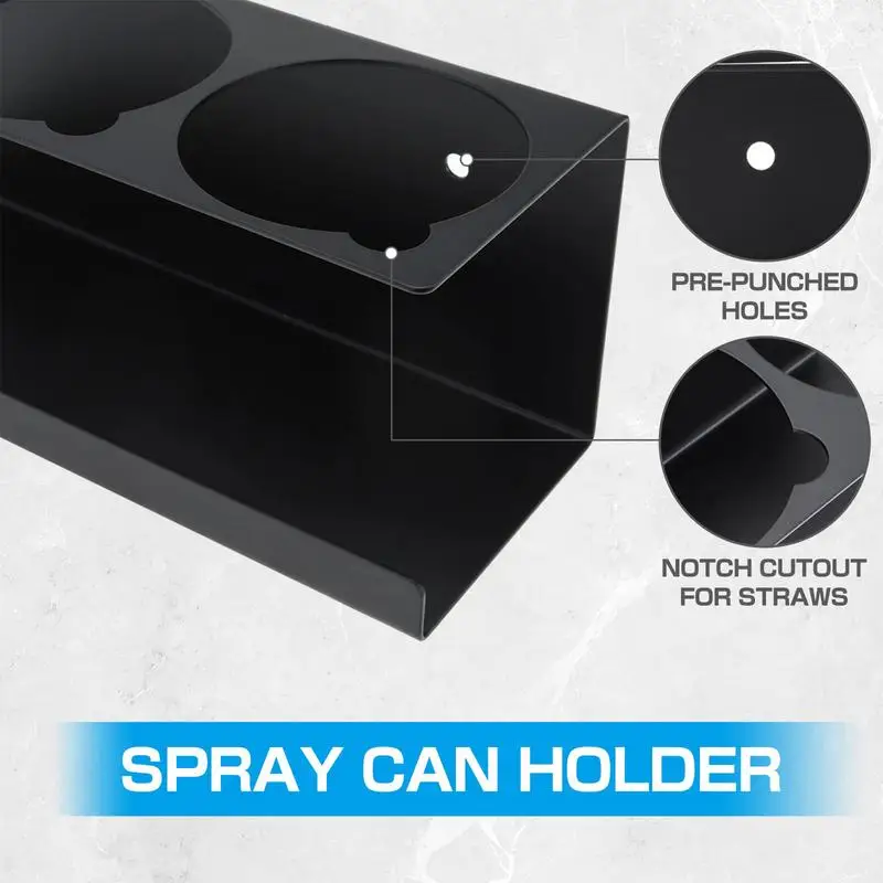 Spray Paint Organizer Lube Can Storage Rack 5 Can Holes Shelf Steel Aerosol Spray Can Rack Organizer Aerosol Spray Bottle Holder