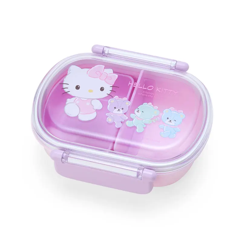 Sanrio Genuine Hellokittys Cinnamoroll Mymelody Kuromi Child Snacks Lunch Box (360Ml) Spoon Fork Chopsticks Safe for Microwave