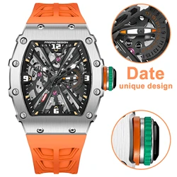 PAGANI DESIGN VH65 Watch For Men 2023 New Skeleton Quartz Wristwatch Sapphire Glass Silicone Original Luxury Men's Watch PD1738