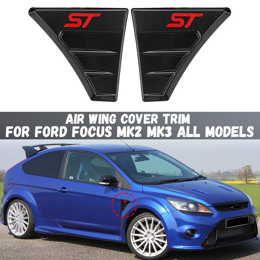 Car Side Fender Air Vents Intake Decoration Trim For Ford Focus MK2 MK3 RS All Models ST Style Side Wing Stickers