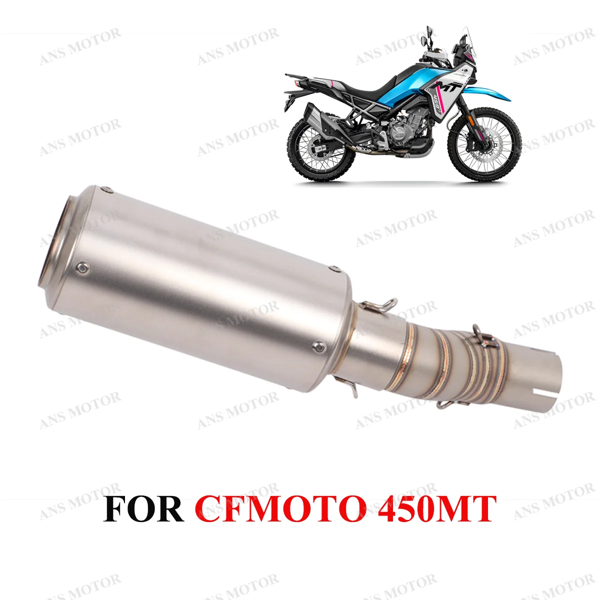 

Slip On For CFMOTO 450MT 2024 Motorcycle Exhaust Tail Pipe Muffler Modify 450MT Exhaust Escape Moto