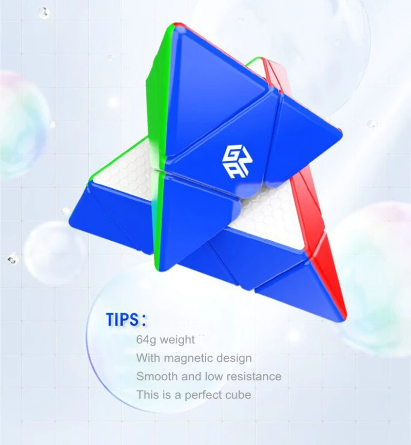 GAN Pyraminx Magnetic Magic Speed Cube GAN 3x3 Pyramid Magnetic Enhanced UV Stickerless Cube Triangle Speed Toys For Children