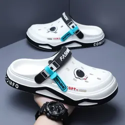 Mens Trendy Cave Shoes Summer Outer Wear Cartoon Fashion Home Home Couple Non-slip Cave Sandals Beach Baotou Slippers Mens