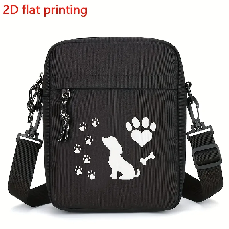 

Fashion Dog & Paw Design Zipper Shoulder Bags Men Women Casual Sports Travel Crossbody Bag Daily Outdoor Commuting Messenger Bag