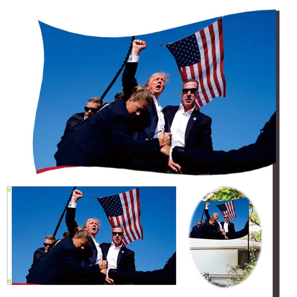 

3x5 FT Trump 2024 Flags Banner Double Sided Trump Survived Shot Flag Polyester for American President Election Decor