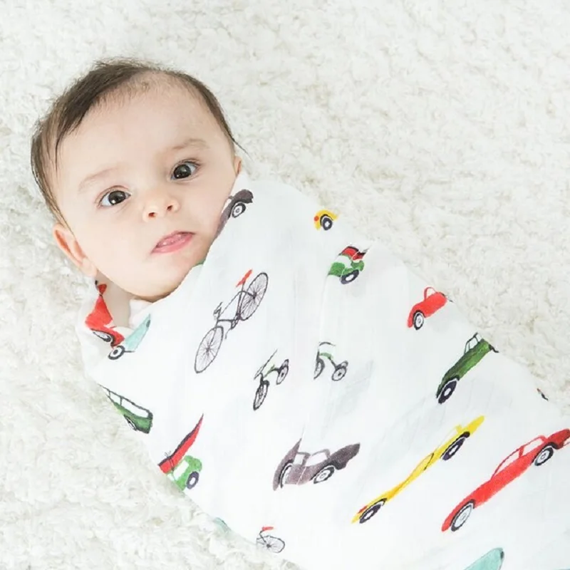 Auto Ultra Weiche 47x47 Zoll Baby Musselin Decke Leichte Atmungsaktive Swaddle Empfang Decke für Neugeborene