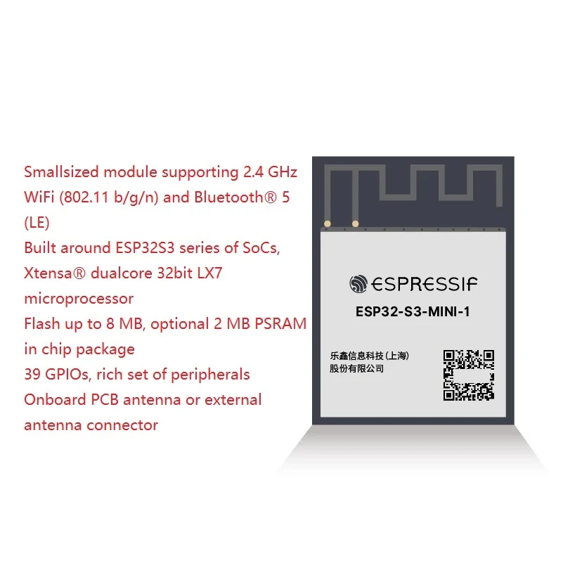 ESP32-S3-MINI-1 Wi-Fi Low Power Bluetooth MCU Module