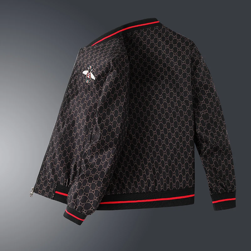 جاكيت رجالي برقبة بيسبول ، معطف بقصة ضيقة ، موضة الترفيه ، الاتجاه ، الربيع والخريف ، جديد