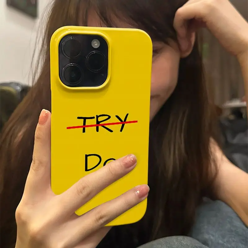 الكورية Ins شخصية كلمة الثلاثة تفعل مشرق الأصفر جراب هاتف آيفون 16 15 14 13 برو ماكس 12 11 الغطاء الخلفي صندوق #2