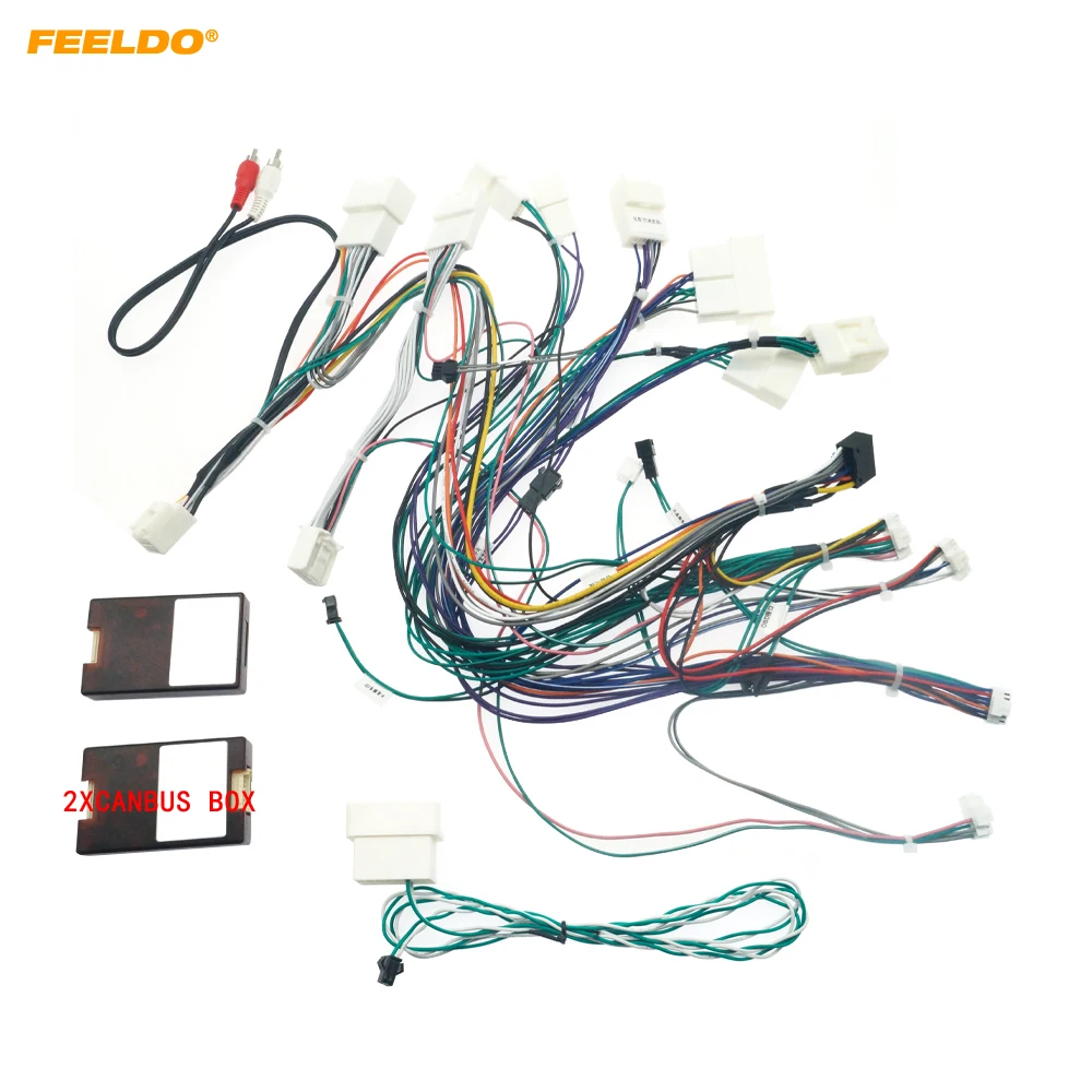 

FEELDO Car 16Pin Power Wiring Harness Cable Adapter Canbus For Toyota Harrier Lexus RX300 RX330 RX350 RX400 RX450 Wire Cable