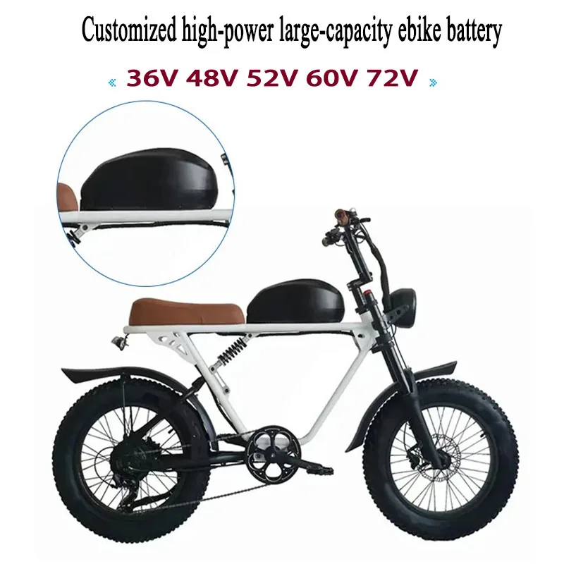 60V 72V eBike Battery Pack 52V 20Ah 25Ah 30Ah 21700 Li-ion Bicycle akku for Super73 S2 RX electric bicycle With Safety BMS