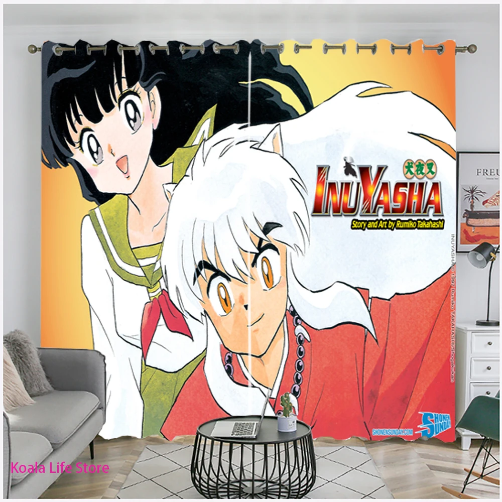 Manga Anime Inuyasha Blackout Curtains For Bedroom Home Textile Window Drapes For Living Room Kids Child Kitchen Curtains Decor